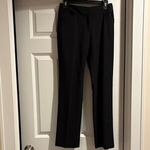 Tahari Elegant Black Straight Leg Trousers